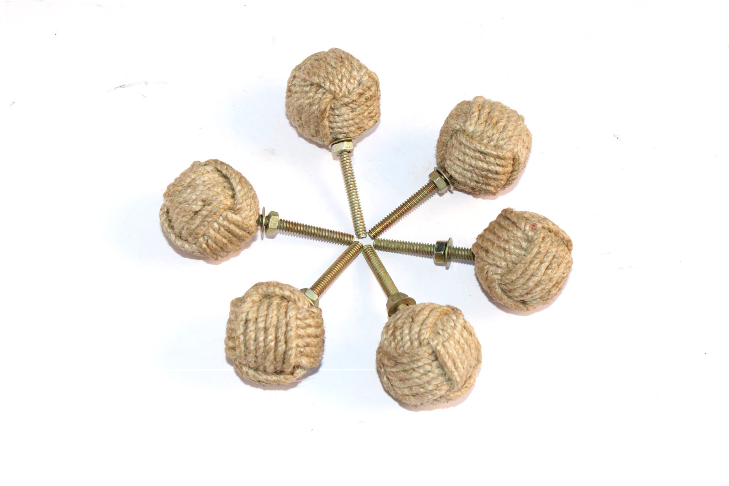 Jute Rope Shelves/Cabinet Drawer Pulls Knobs (4) - Image 3