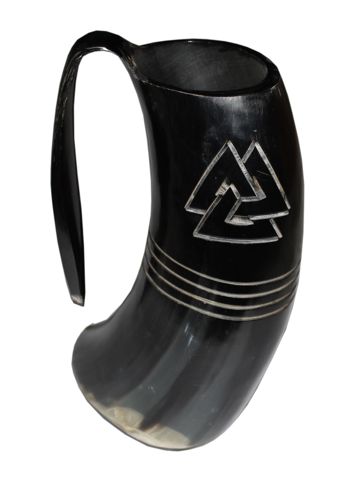 Odin engraved Viking Drinking Horn Cup Tankard Handcrafted Ox Goblet - Image 5