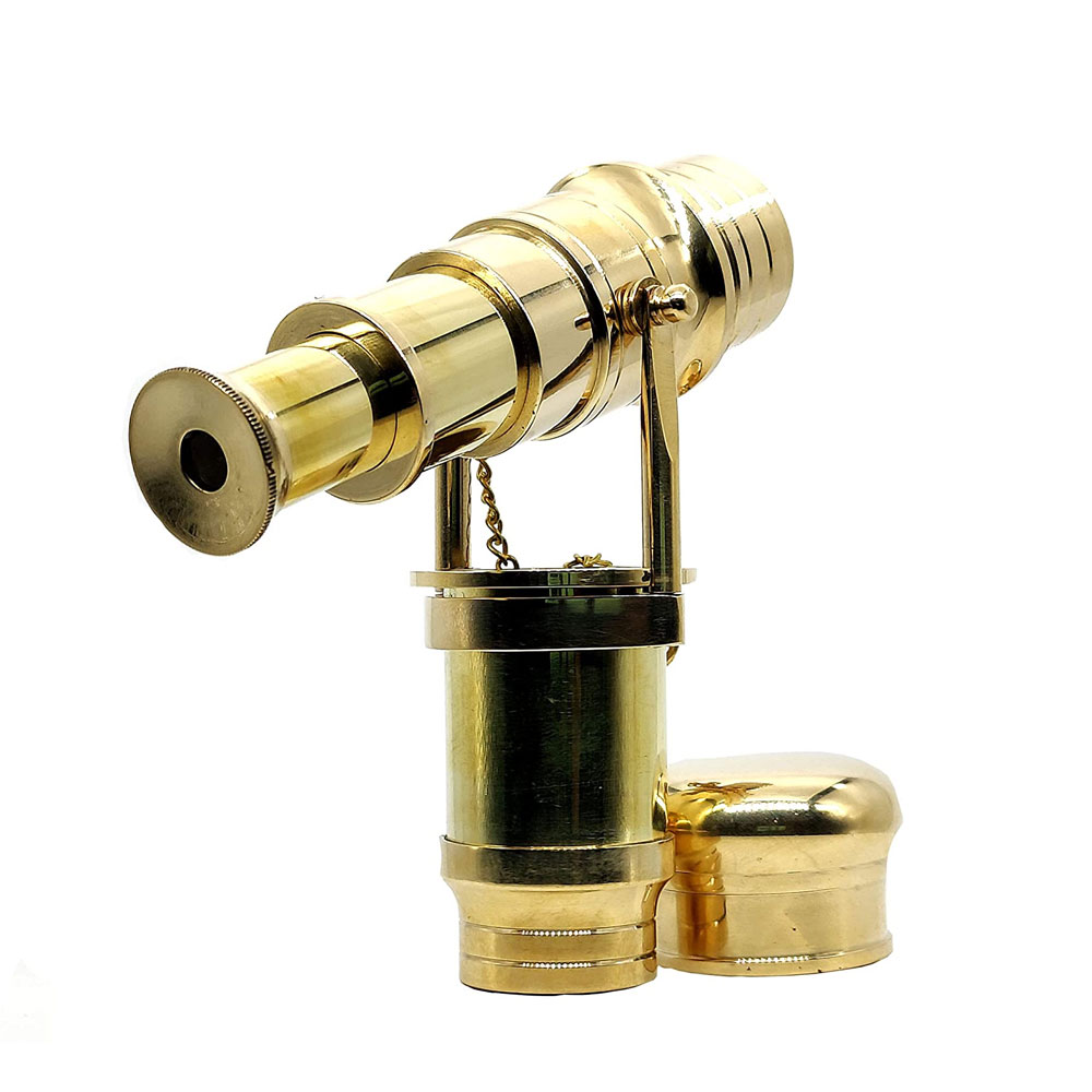 5MoonSun5's Vintage Brass Handle Victorian Telescope Head Foldable Wooden Walking Stick Cane (Brass Finish) - Image 6
