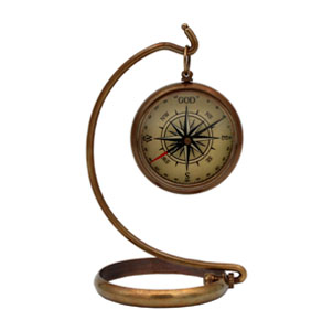 5MoonSun5's My ultimate Guide is God Compass with Display brass Stand.Be Strong and Courageous, Do Not Be Afraid Engraved Compass,