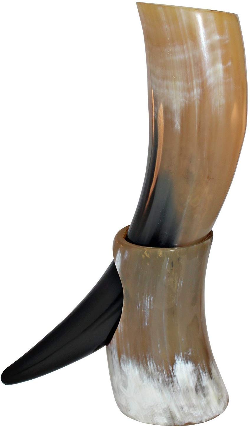 Medieval Drinking vikings Horn mug with attractive stand for you - Image 3