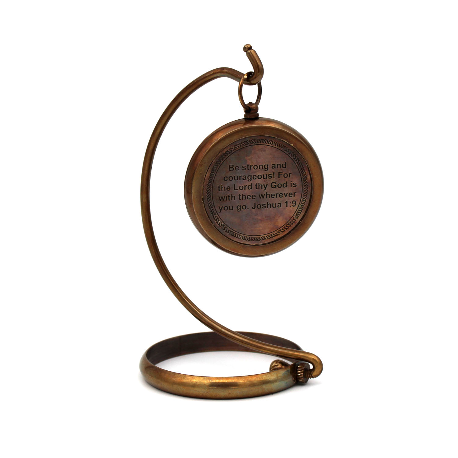 5MoonSun5's My ultimate Guide is God Compass with Display brass Stand.Be Strong and Courageous, Do Not Be Afraid Engraved Compass, - Image 5