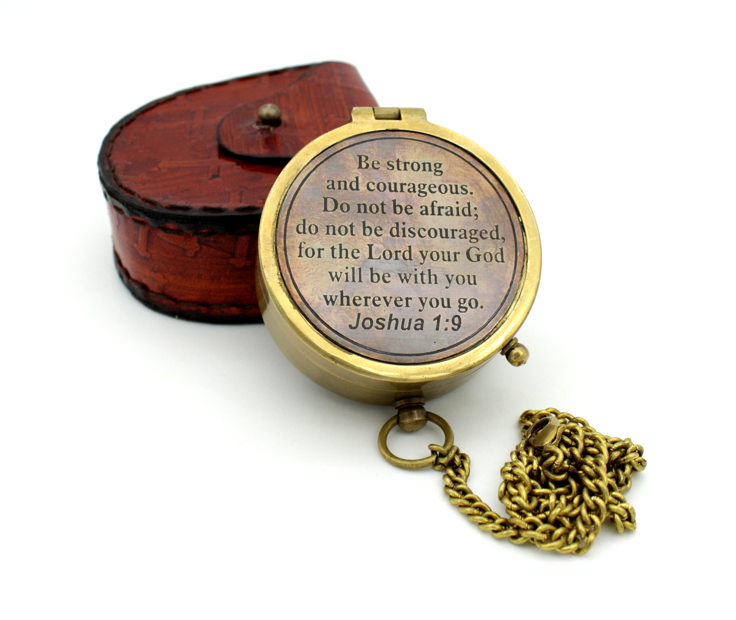 Be Strong and Courageous, Do Not Be Afraid Engraved Compass,The Scripture Joshua 1:9 Engraved Gifts, - Image 3