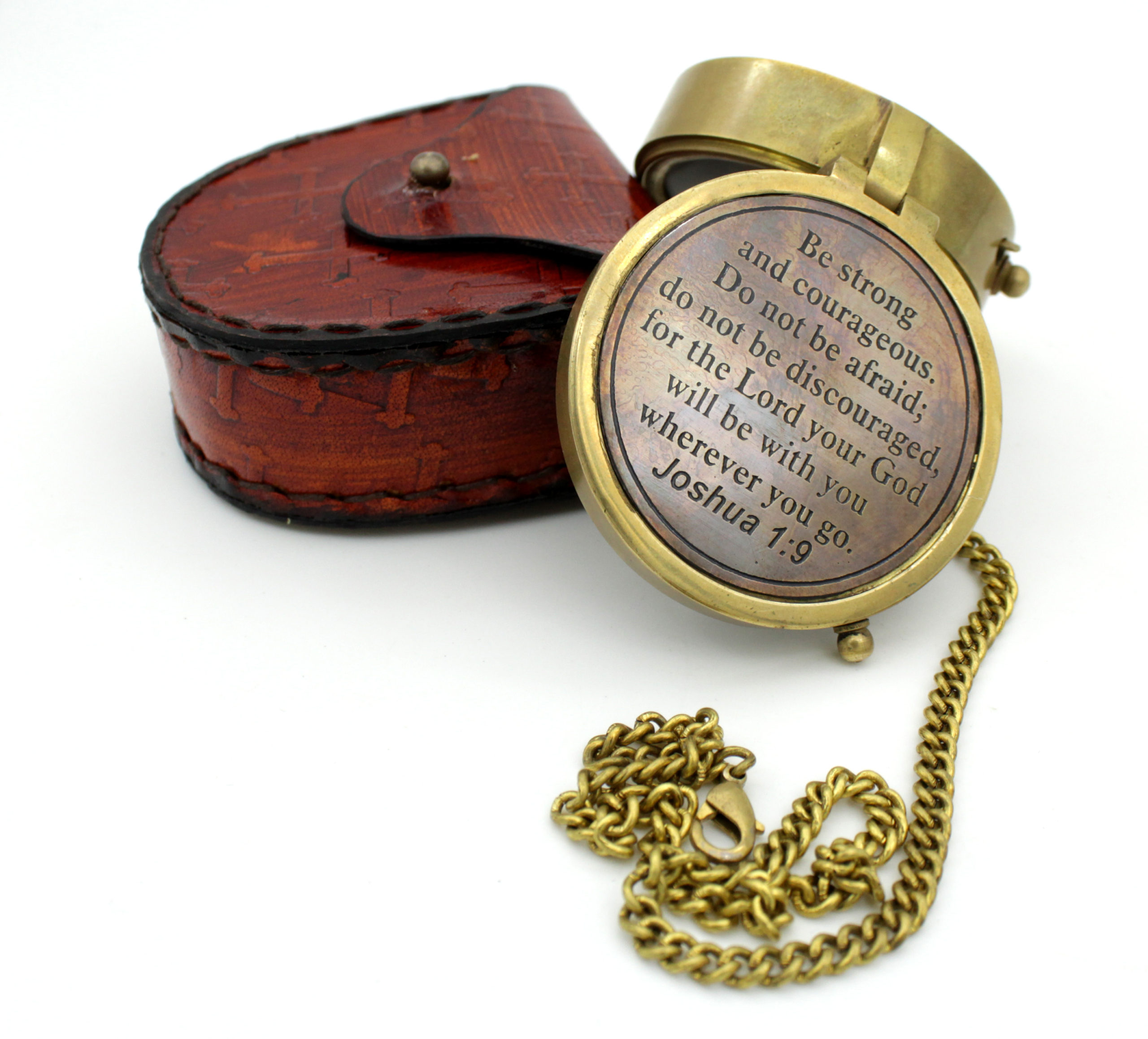 Be Strong and Courageous, Do Not Be Afraid Engraved Compass,The Scripture Joshua 1:9 Engraved Gifts,
