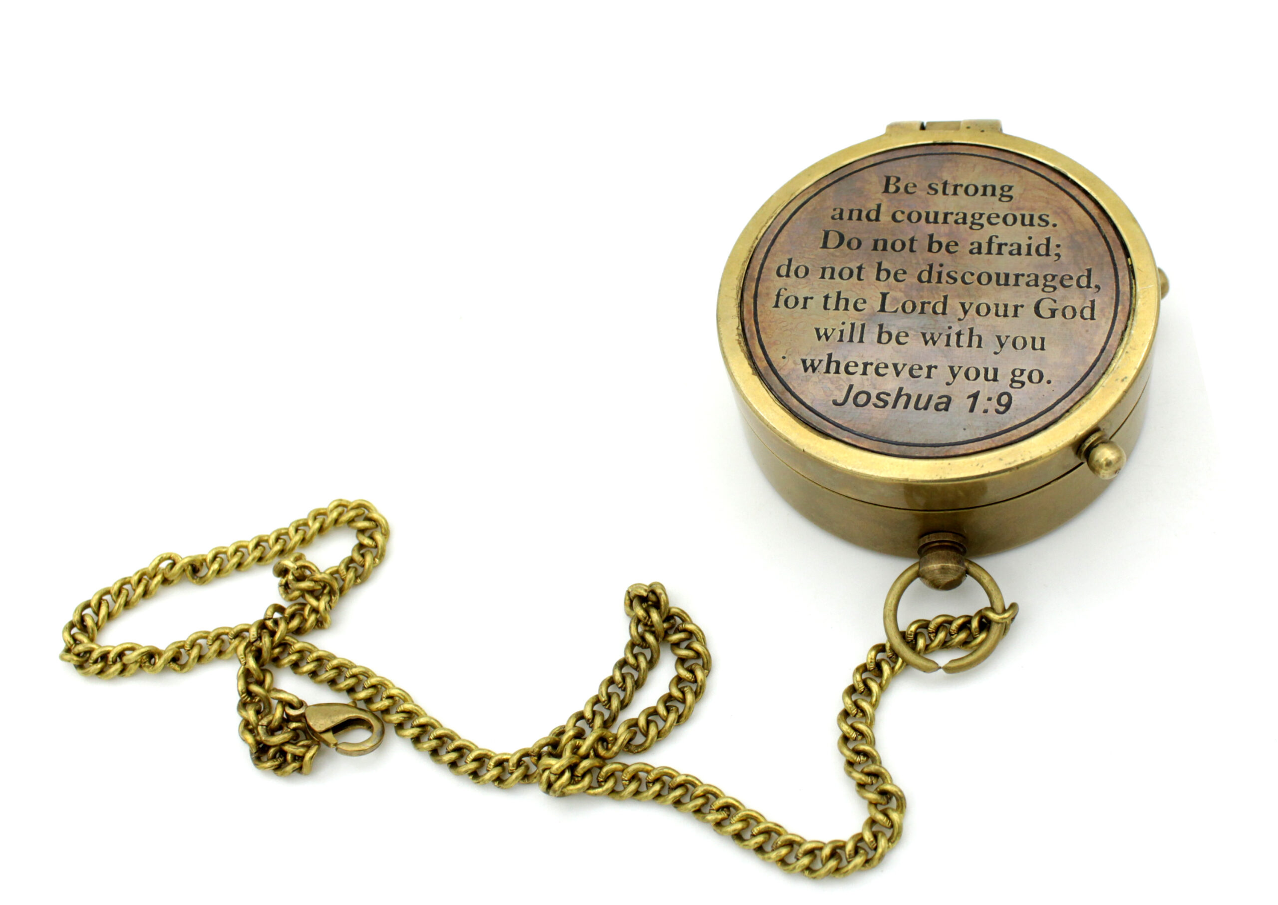 Be Strong and Courageous, Do Not Be Afraid Engraved Compass,The Scripture Joshua 1:9 Engraved Gifts, - Image 4