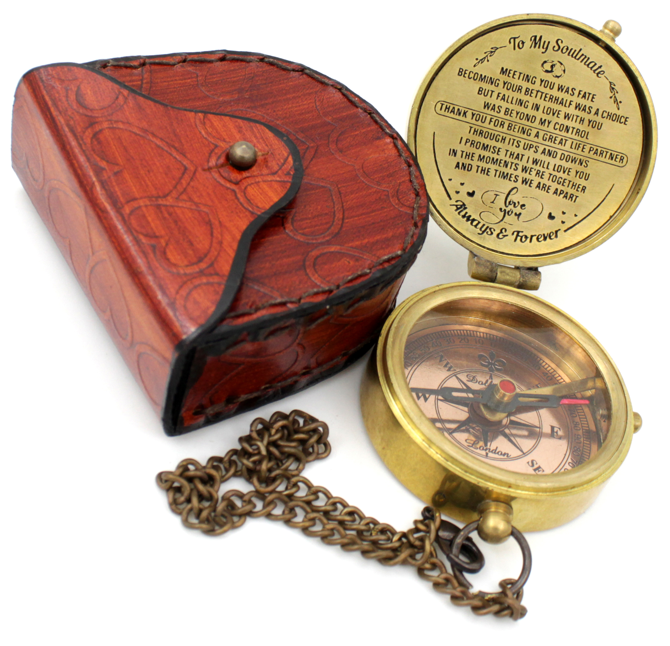 to My Soulmate Thank You for Being a Great Life Partner- Engraved Compass