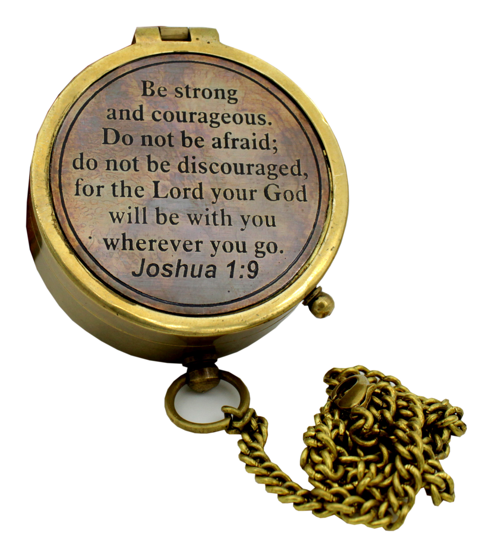 Be Strong and Courageous, Do Not Be Afraid Engraved Compass,The Scripture Joshua 1:9 Engraved Gifts, - Image 5