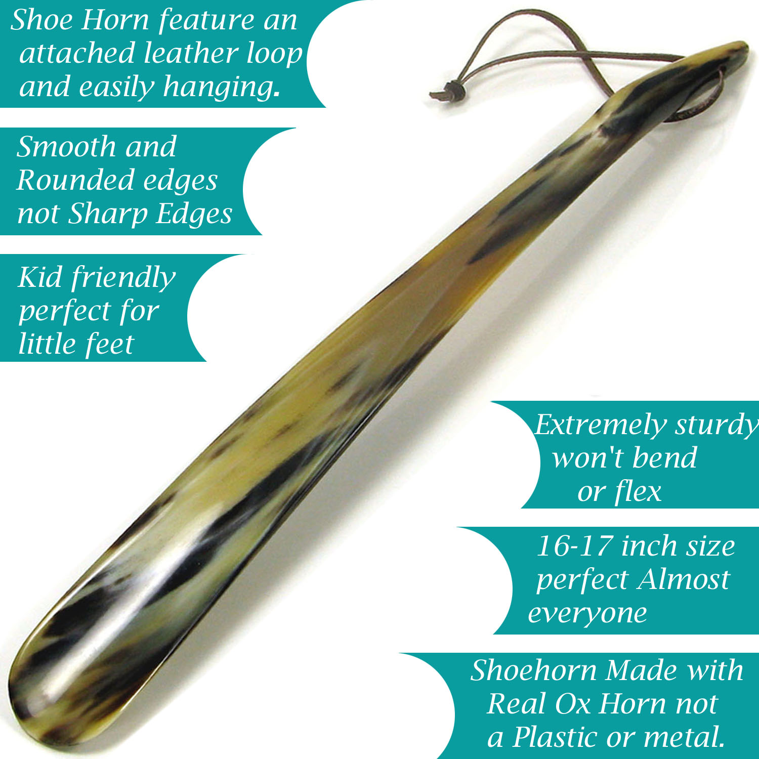 Shoe Horn Made with Real Horn Handmade. Easy Grip Long handle Shoehorn for Men,Women Seniors, Pregnancy, - Image 3