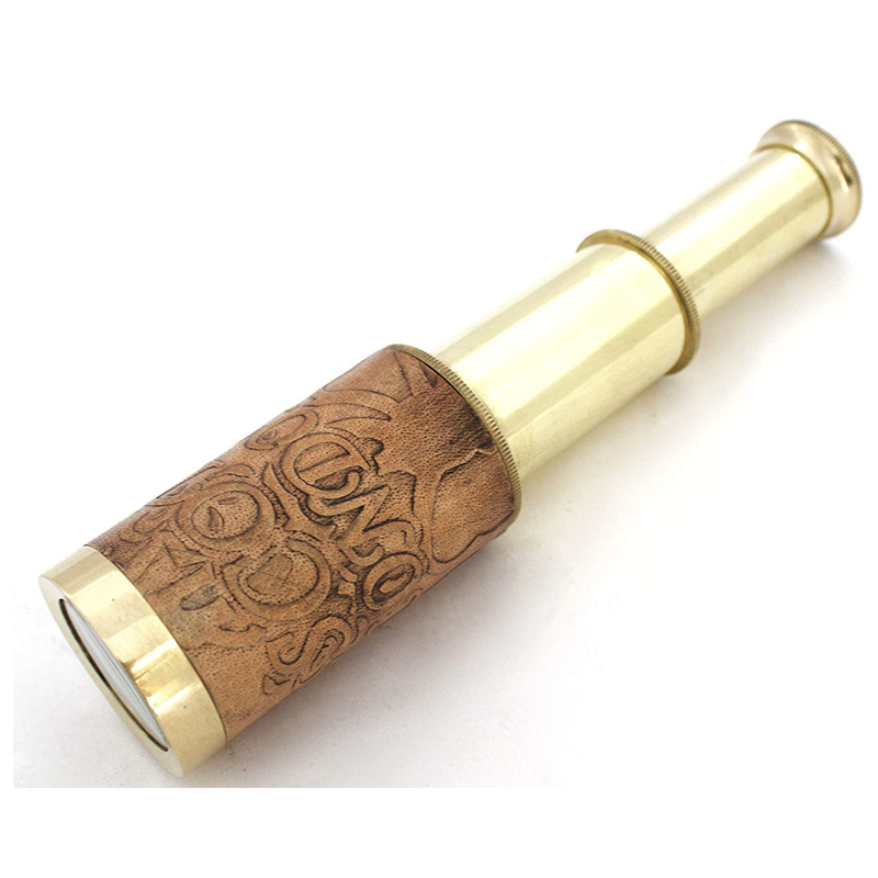 5MOONSUN5's J. Scott London Spyglass Royal Antique Look Telescope Vintage Pirate Solid Brass & Real Leather