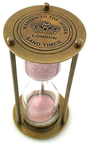 5MOONSUN5's  Vintage Style Clock Timer Brass Hour Glass Antique Look Sand Timer