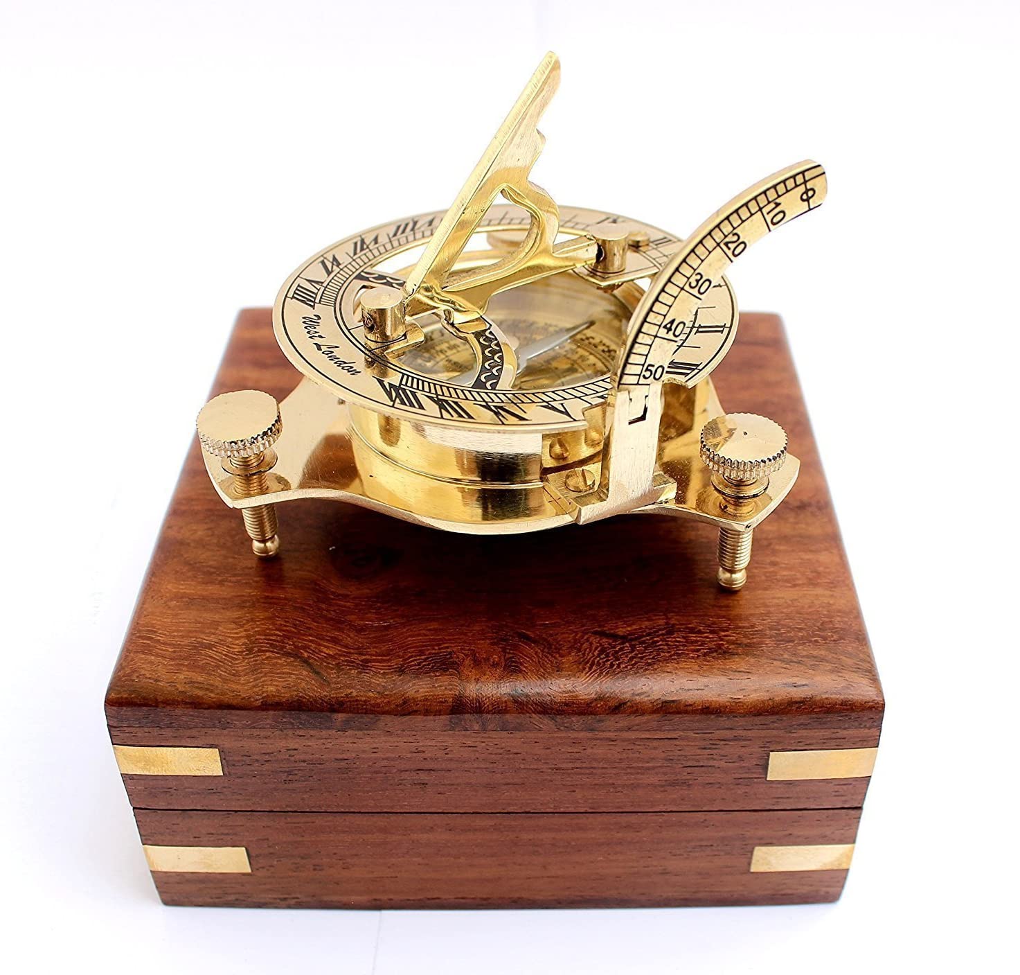 5MOONSUN5's  3"Nautical West London Sundial Compass With HandCrafted Wooden box