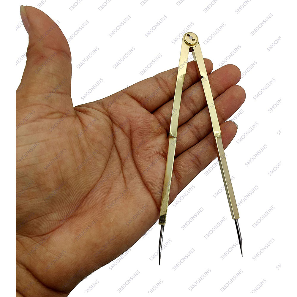 Vintage Navigation Straight Pattern Artist Divider Solid Brass Drawing Tool Professional 6 - Image 3