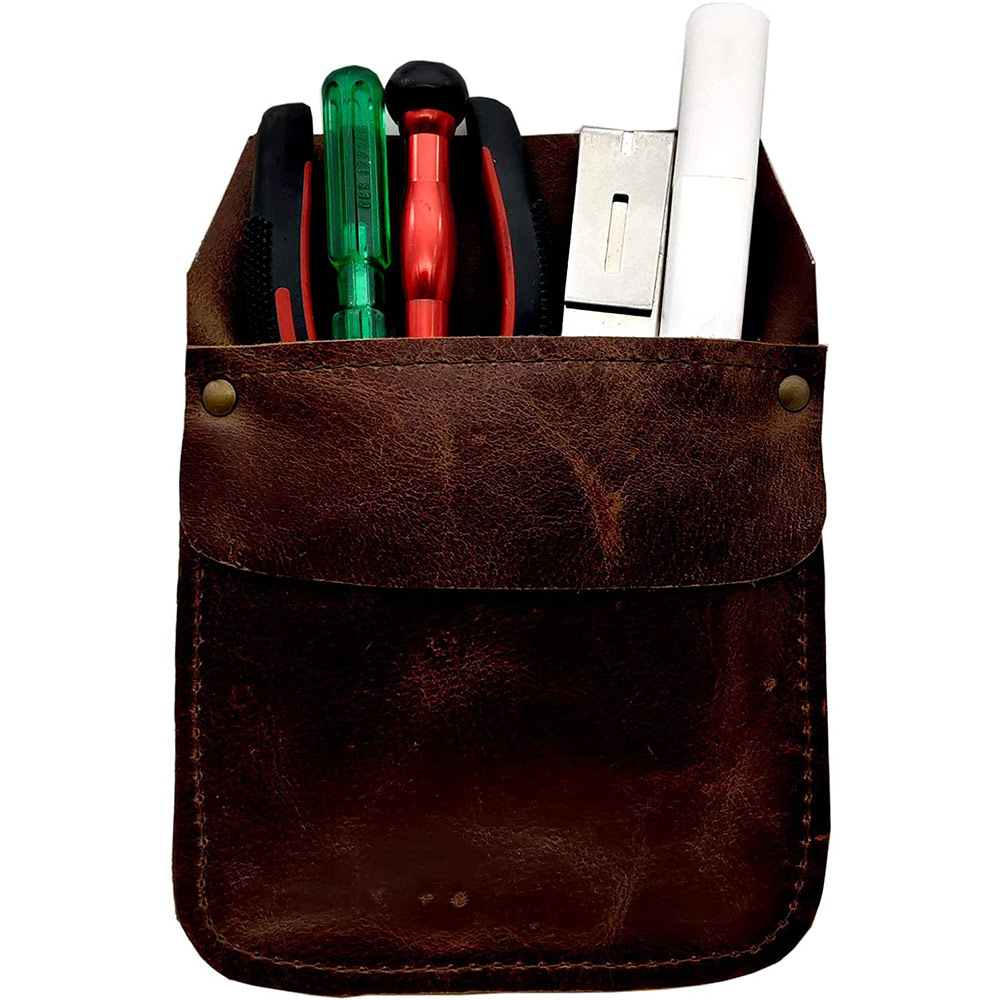 Genuine Leather Work Pocket Organizer tool pocket for Tools, Handmade Essentials - Image 2