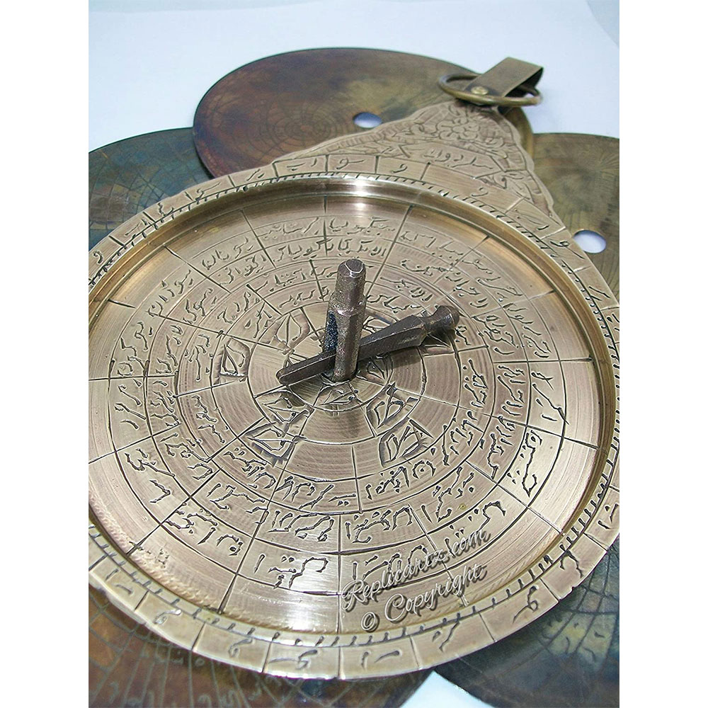5MoonSun5's 9" Hanging Brass Arabic Astrolabe Globe Maritime Navigational Astrological Calendar Replica - Image 4