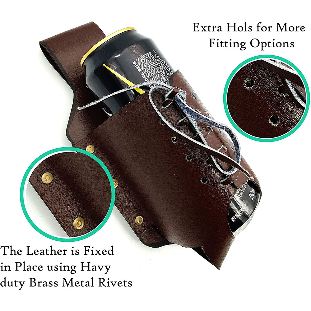 Beer Holster, Leather Classic Beer Holster Bottle Holders Beer Lover Essentials/Party Accessories. - Image 2