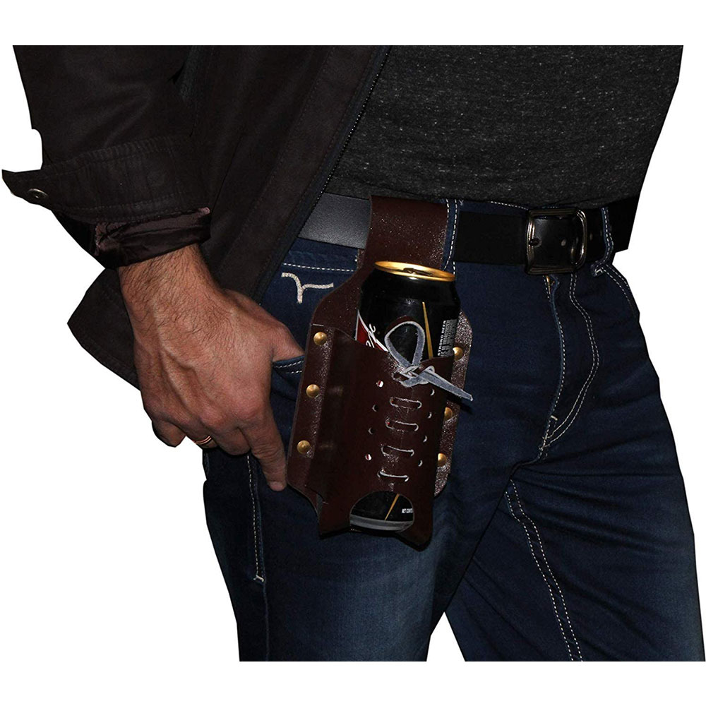 Beer Holster, Leather Classic Beer Holster Bottle Holders Beer Lover Essentials/Party Accessories. - Image 4