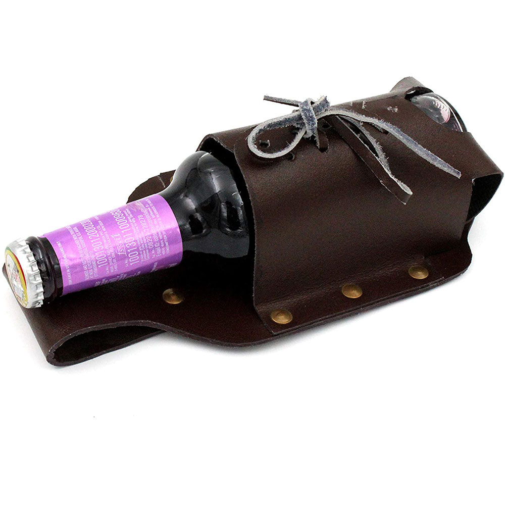 Beer Holster, Leather Classic Beer Holster Bottle Holders Beer Lover Essentials/Party Accessories. - Image 5