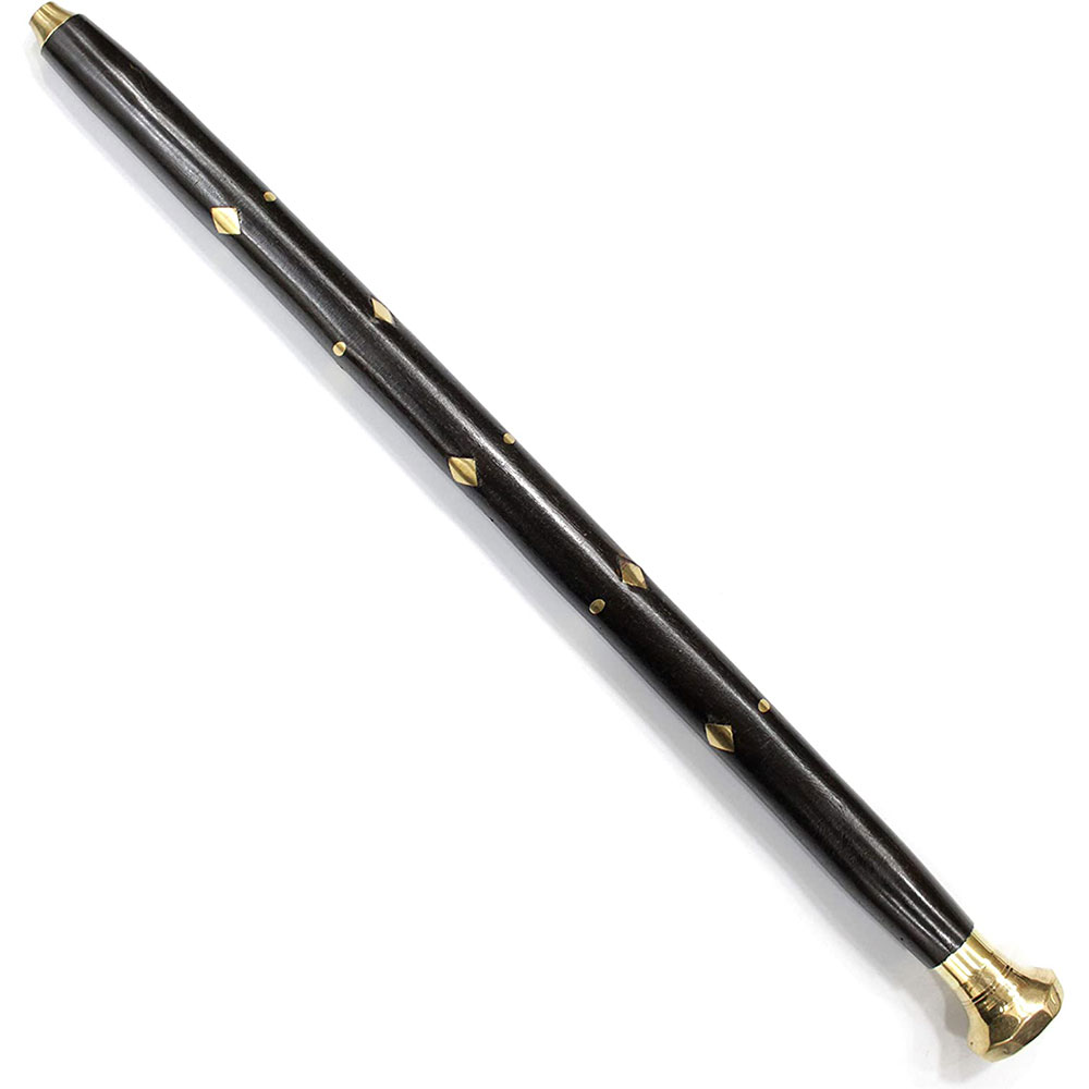 Handcrafted Walking Rule Swagger Wooden Stick with Brass Inlay Design Black Walking Swagger Stick 24 inch - Image 6
