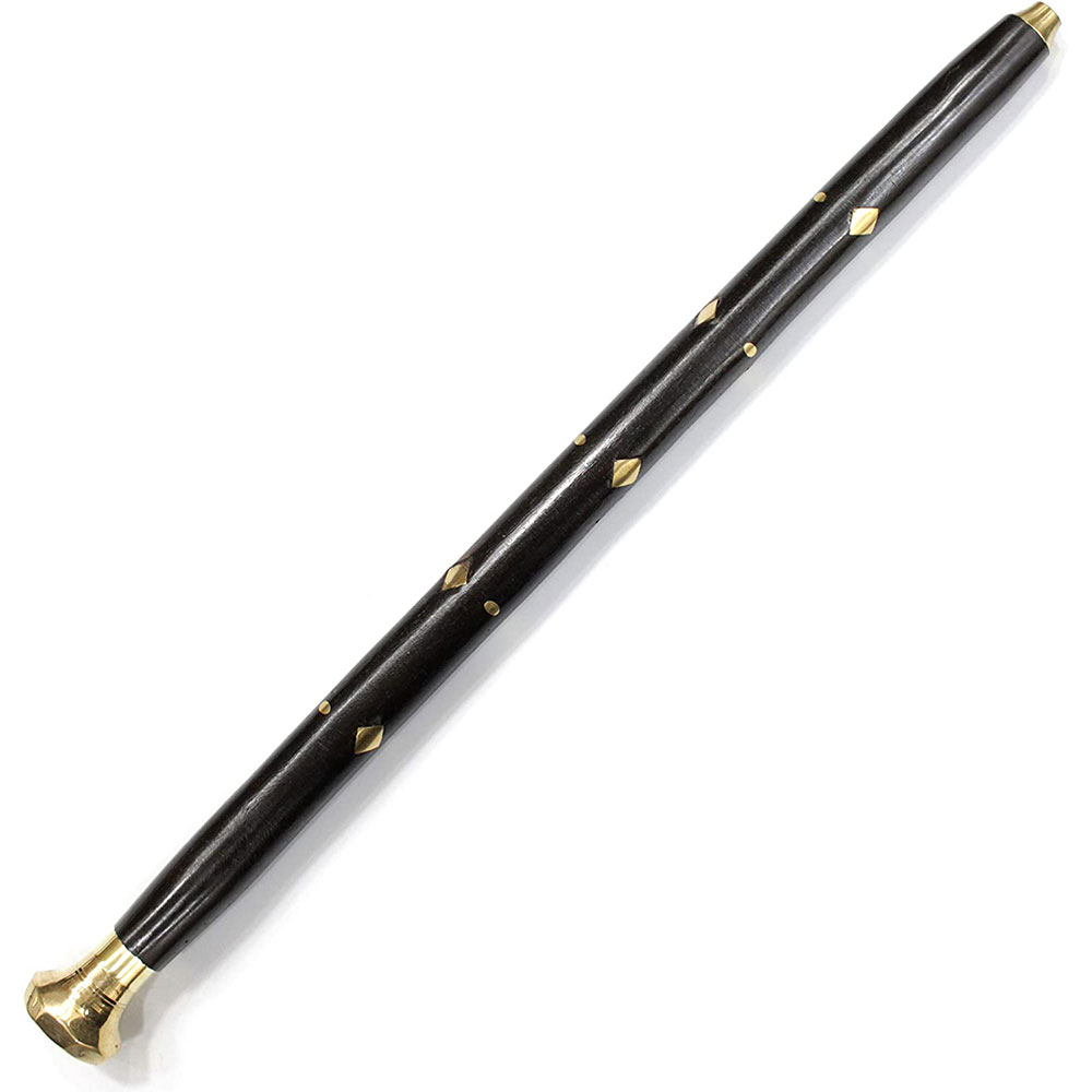 Handcrafted Walking Rule Swagger Wooden Stick with Brass Inlay Design Black Walking Swagger Stick 24 inch - Image 8