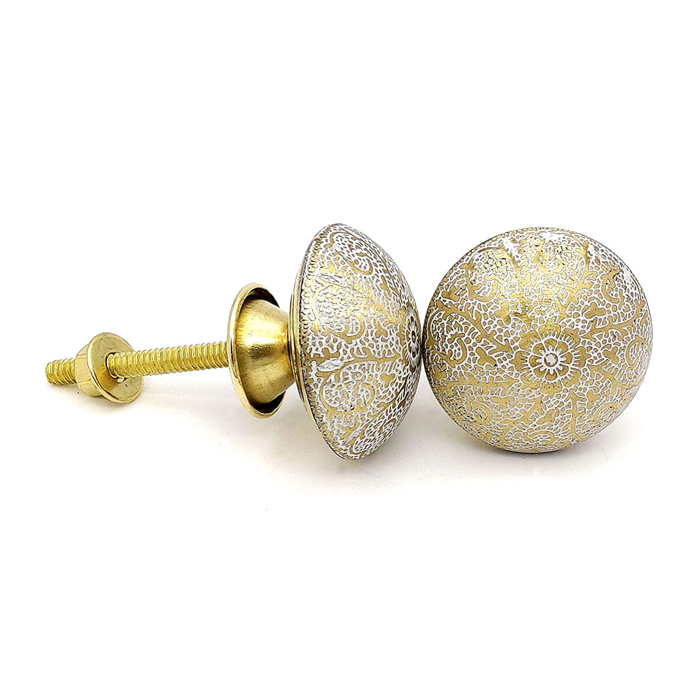 Brass Door Knobs/Pull Wardrobesn Cupboards/Handmade Classic Hardware Decor, 38 mm