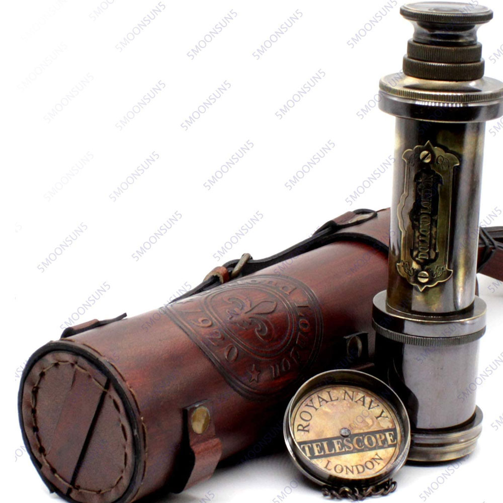 Pirate Brass Telescope, Spyglass Collapsible Monocular Decorative Telescope