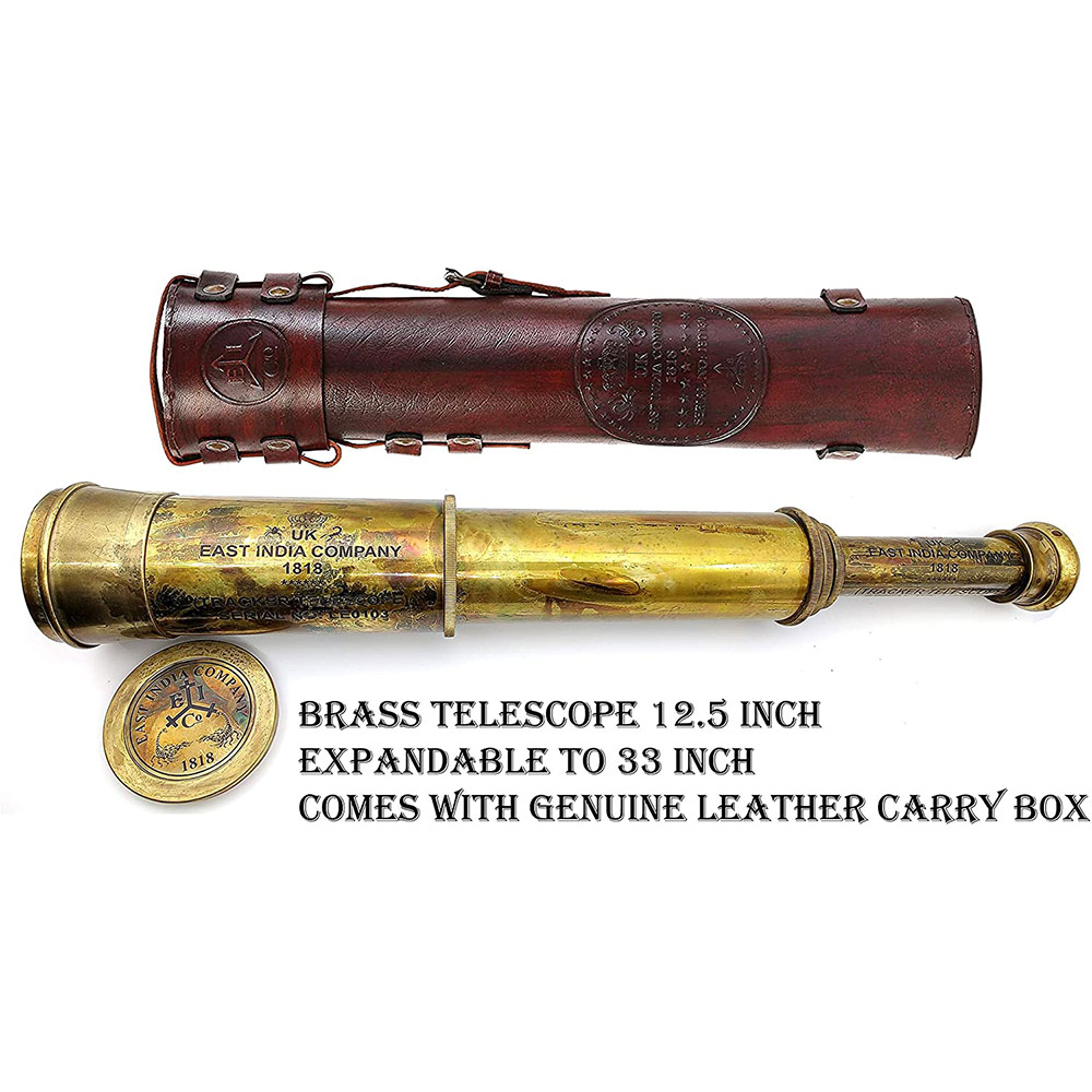 Brass Telescope 33 inches Replica of East India Company 1818 Tracker Telescope - Image 2