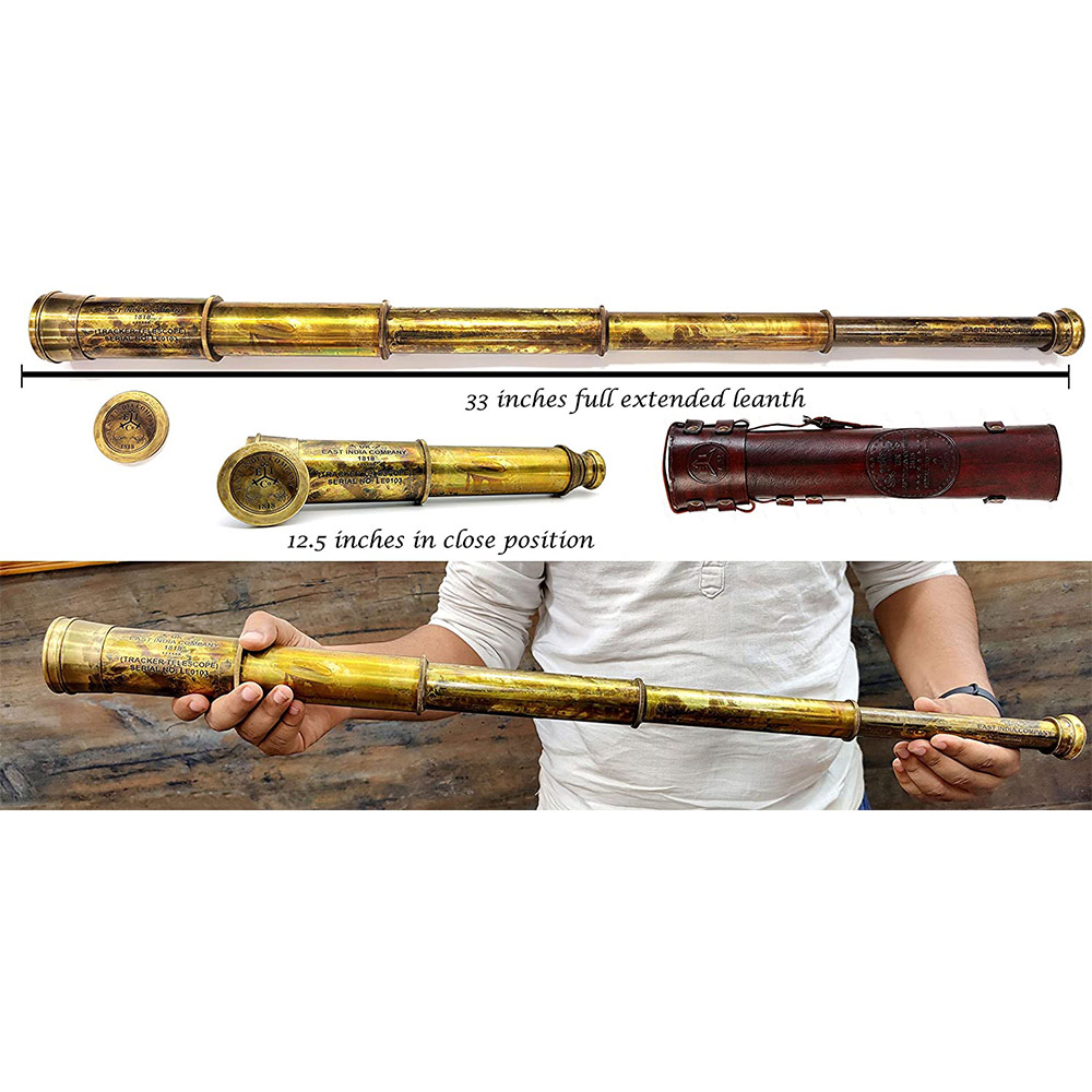 Brass Telescope 33 inches Replica of East India Company 1818 Tracker Telescope - Image 4