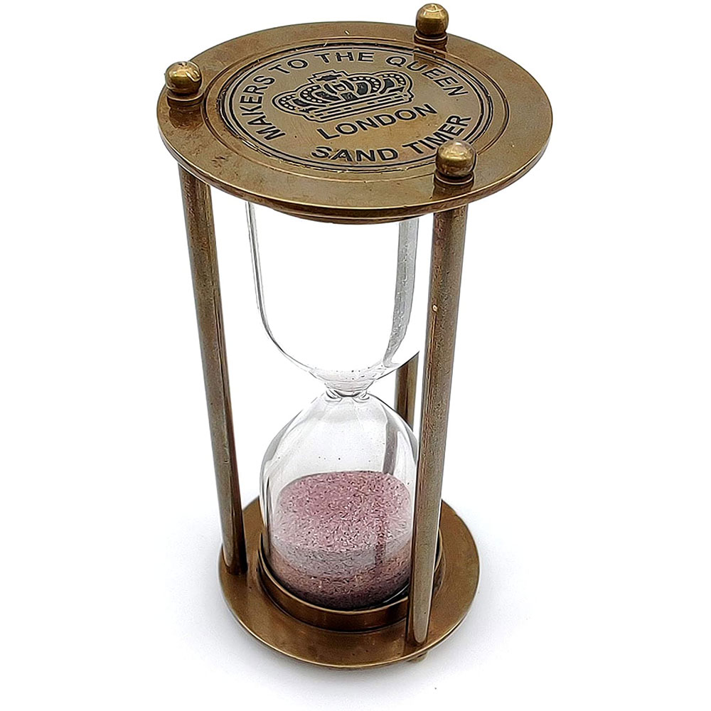 Vintage Style Clock Timer Brass Hour Glass Antique. Vintage sand timer 3 minutes Glass Timer