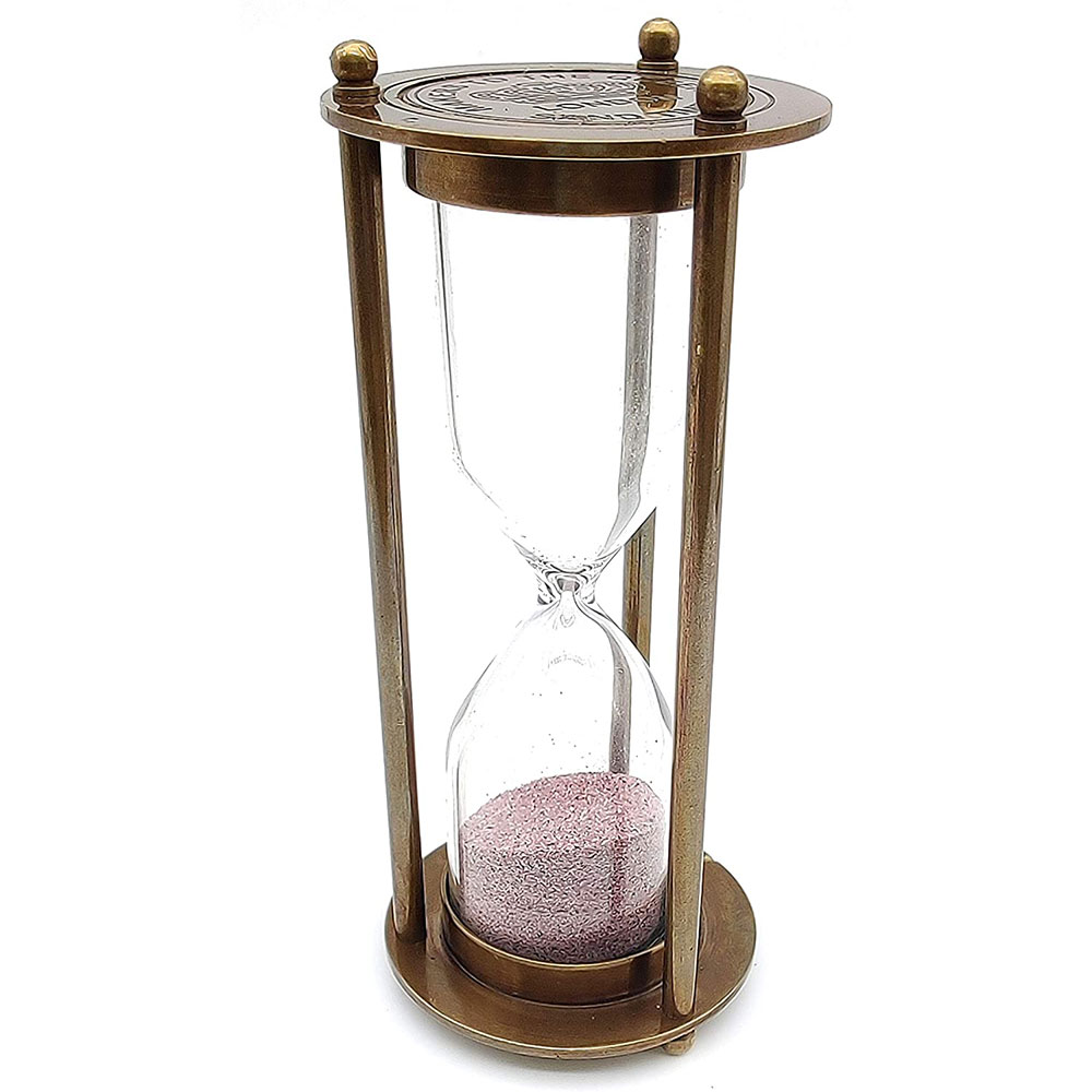 Vintage Style Clock Timer Brass Hour Glass Antique. Vintage sand timer 3 minutes Glass Timer - Image 5