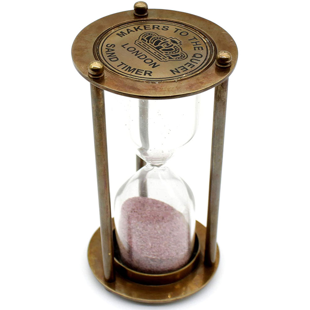 Vintage Style Clock Timer Brass Hour Glass Antique. Vintage sand timer 3 minutes Glass Timer - Image 7