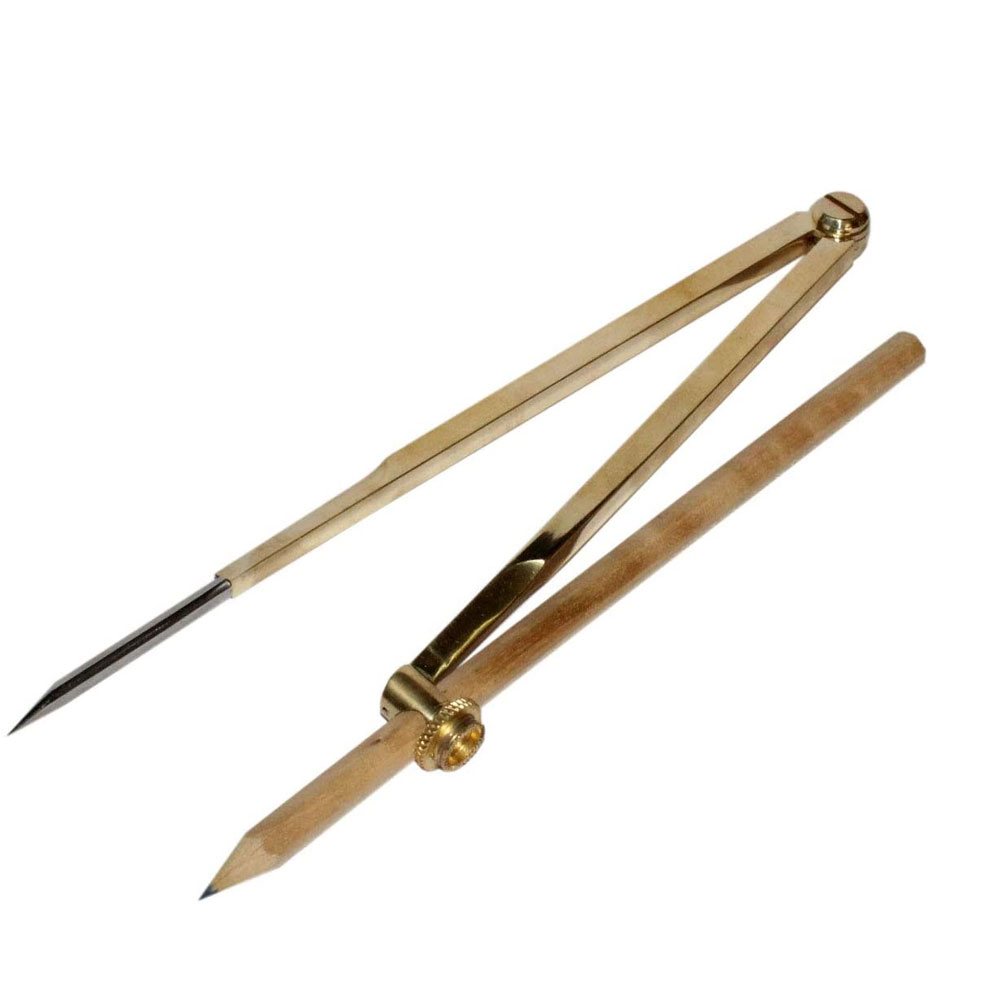 5MoonSun5's Compass Divider with Pencil Holder Full Brass with Stainless Steel Point Executive Promotional (8inch)