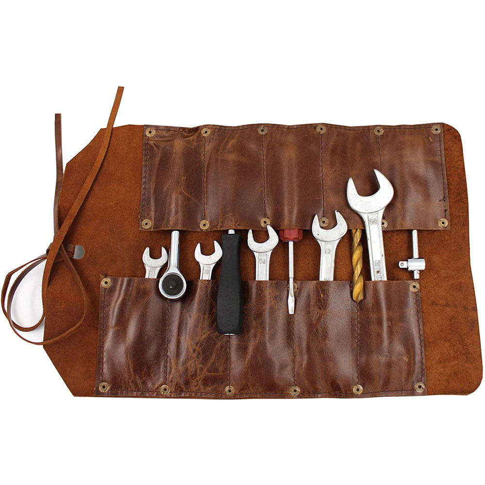 Handmade Durable leather Construction Roll Tools Bag/Screwdriver