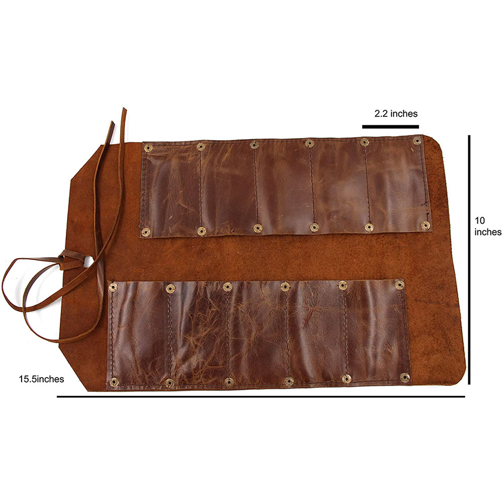 Handmade Durable leather Construction Roll Tools Bag/Screwdriver - Image 2
