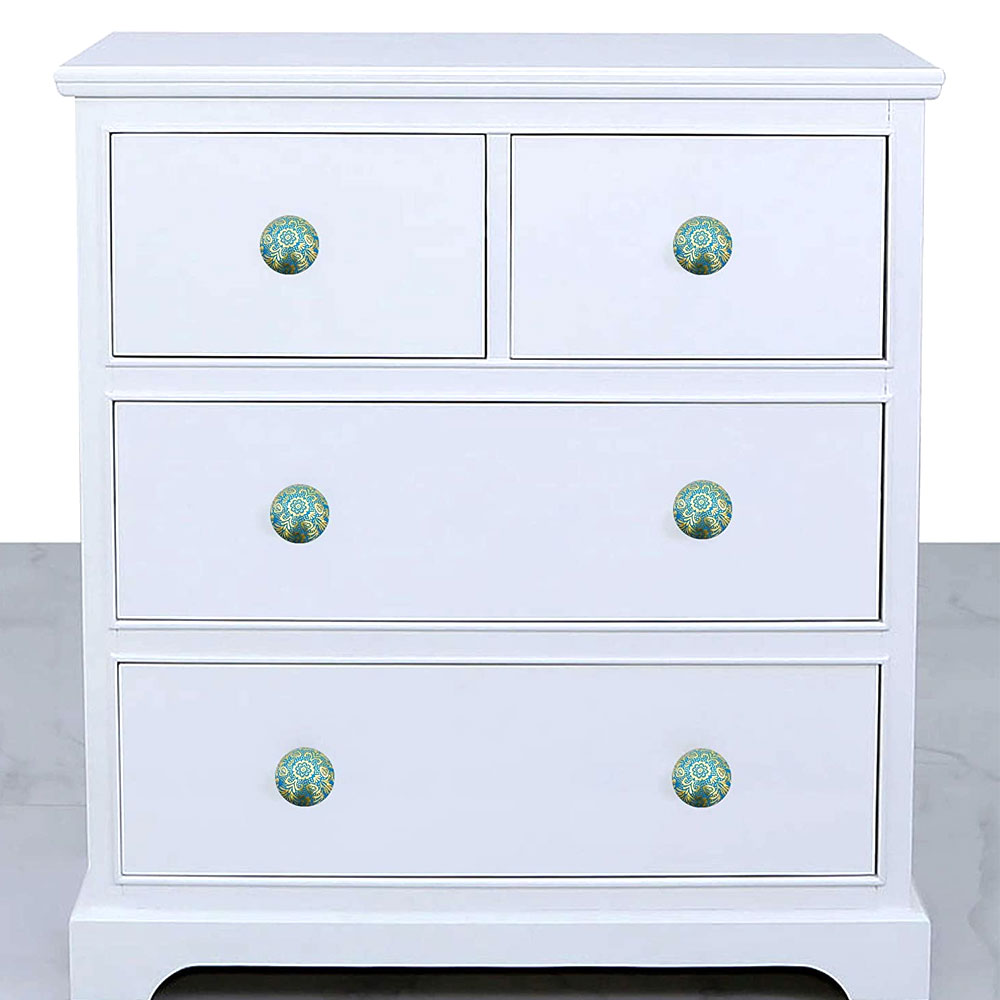 Brass Door Knobs/Drawer Pulls Dresser Door Knobs/Pull 38 mm Sky Blue (Set of 2) - Image 5