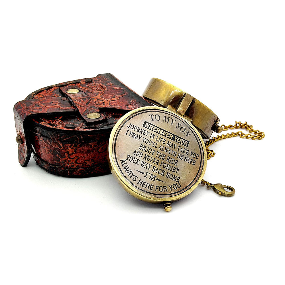 Engraved Brass Compass Gift to My Son/Nautical Gift for Son from Dad/Gift to Son from Mom/Gift