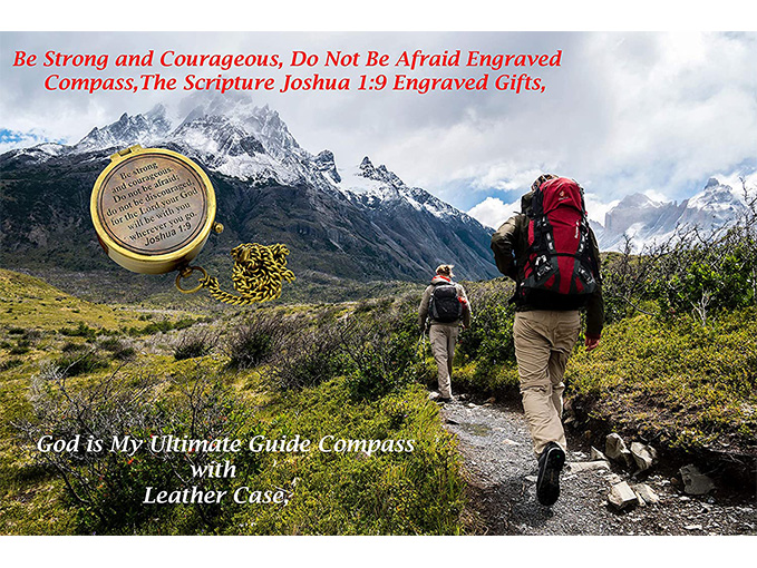Be Strong and Courageous, Engraved Compass, Scripture, Confirmation Gift Ideas. - Image 3