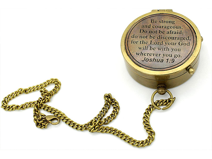 Be Strong and Courageous, Engraved Compass, Scripture, Confirmation Gift Ideas. - Image 4