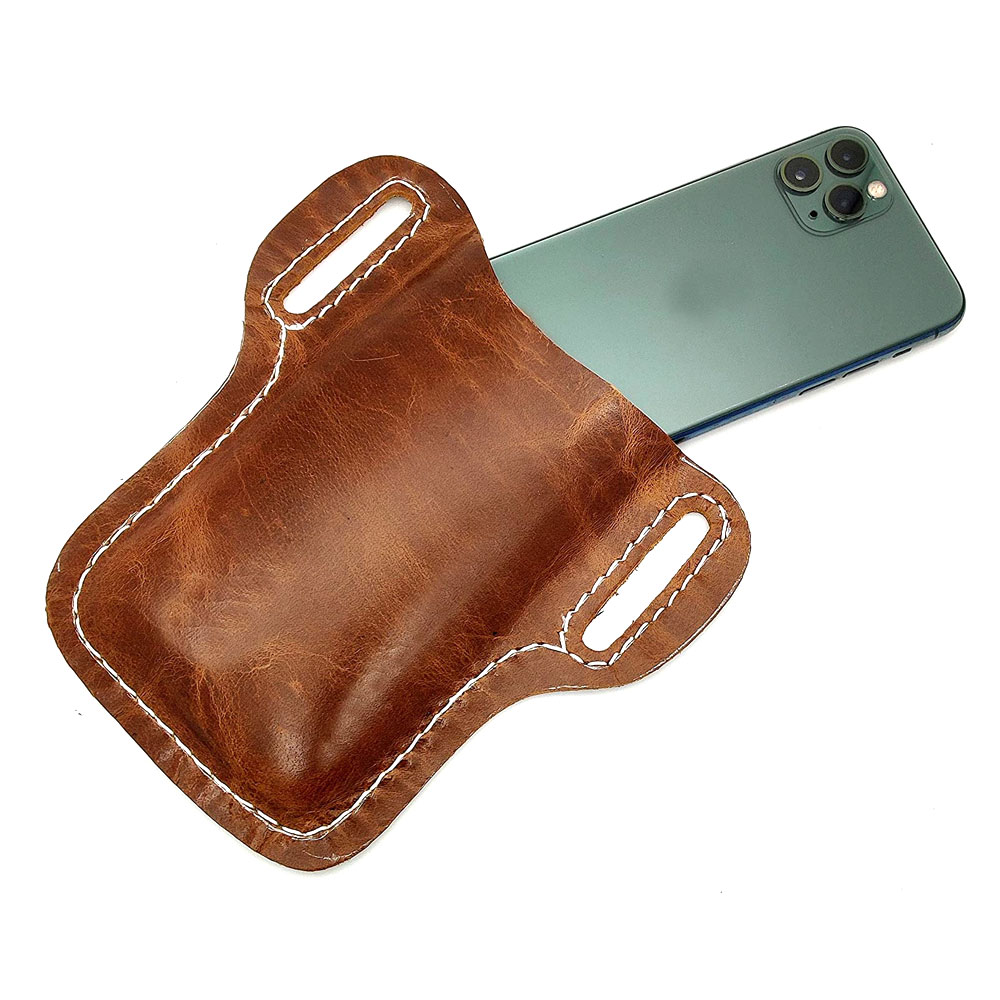Leather Cell Phone Holster Sheath with Belt Loops for Phone Holster