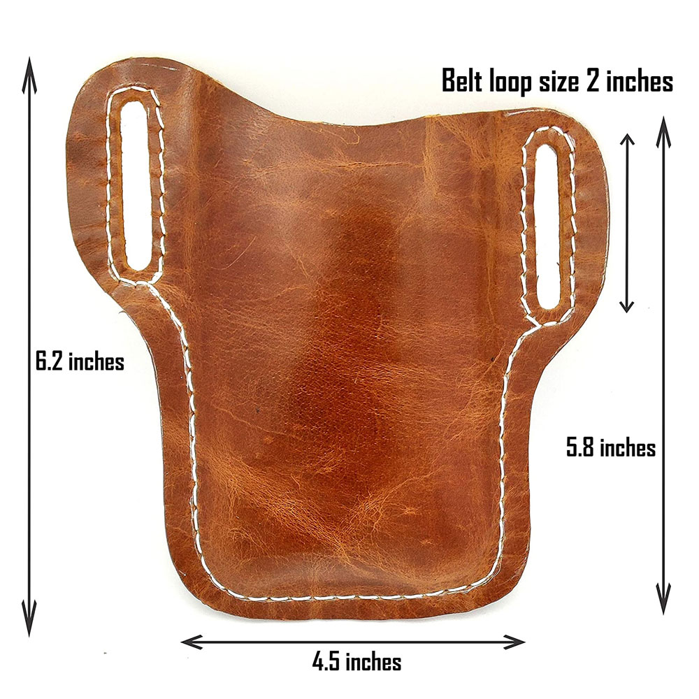Leather Cell Phone Holster Sheath with Belt Loops for Phone Holster - Image 2