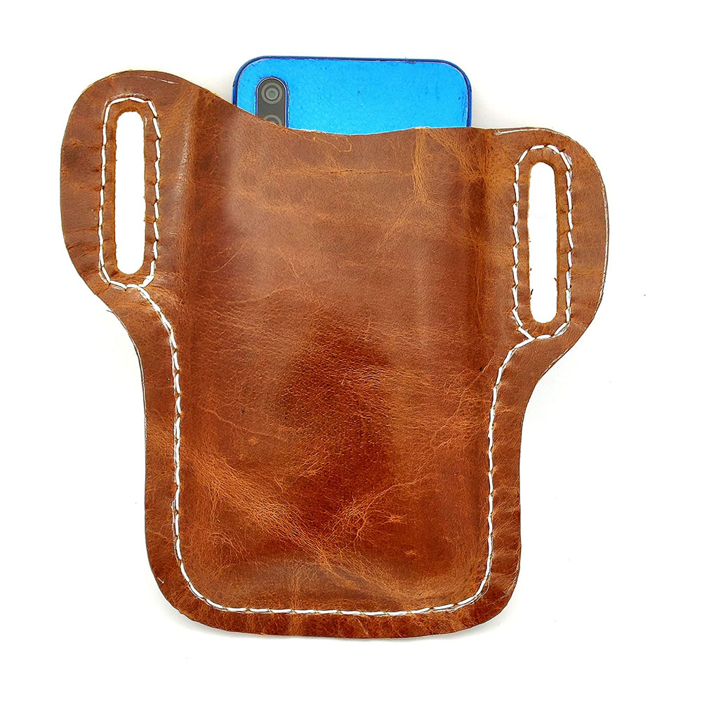 Leather Cell Phone Holster Sheath with Belt Loops for Phone Holster - Image 4