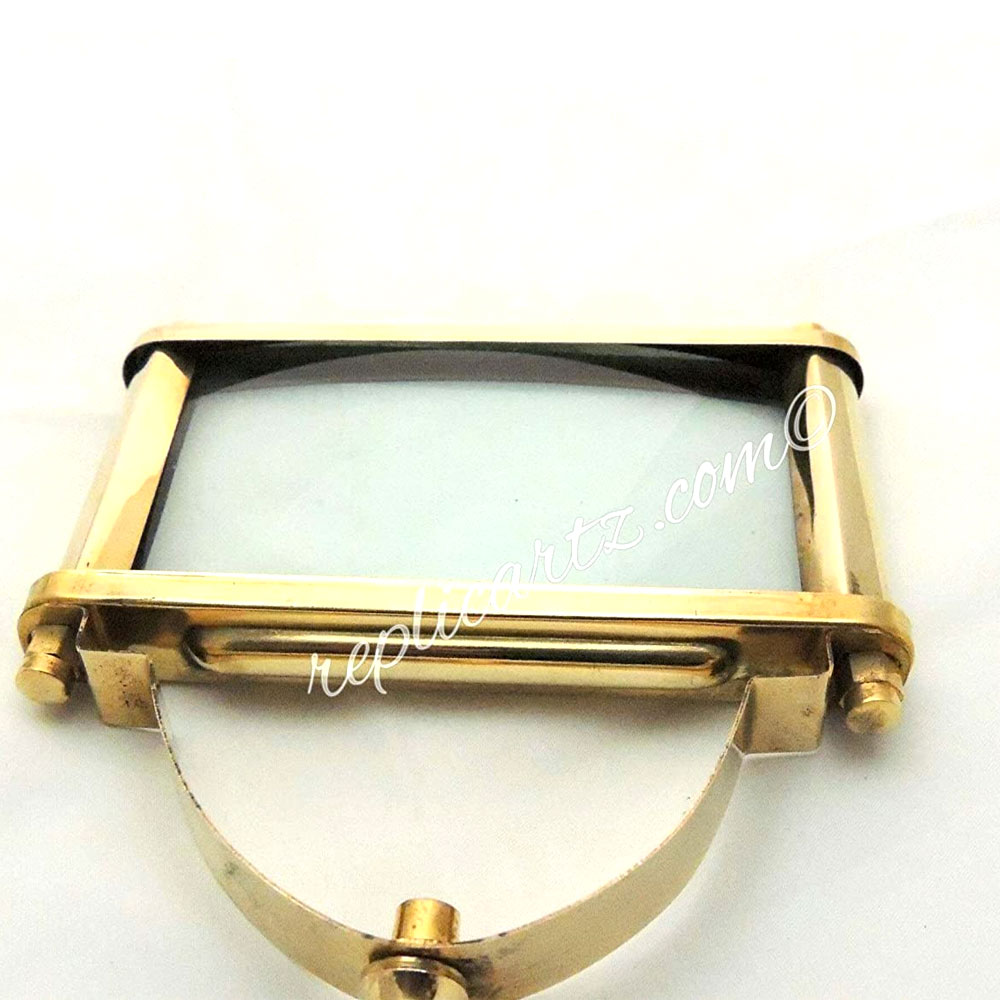 Sun & Moon Vintage Style Brass Square Shape Big Magnifying Glass Magnifier Antique Look - Image 3