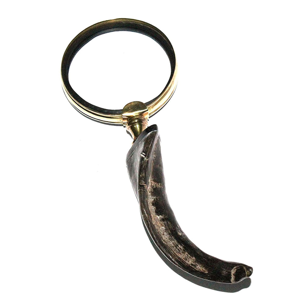 5moonsun5 Magnifying Glass Table Top Decorative Antique Vintage Style Brass crafted horn - Image 4