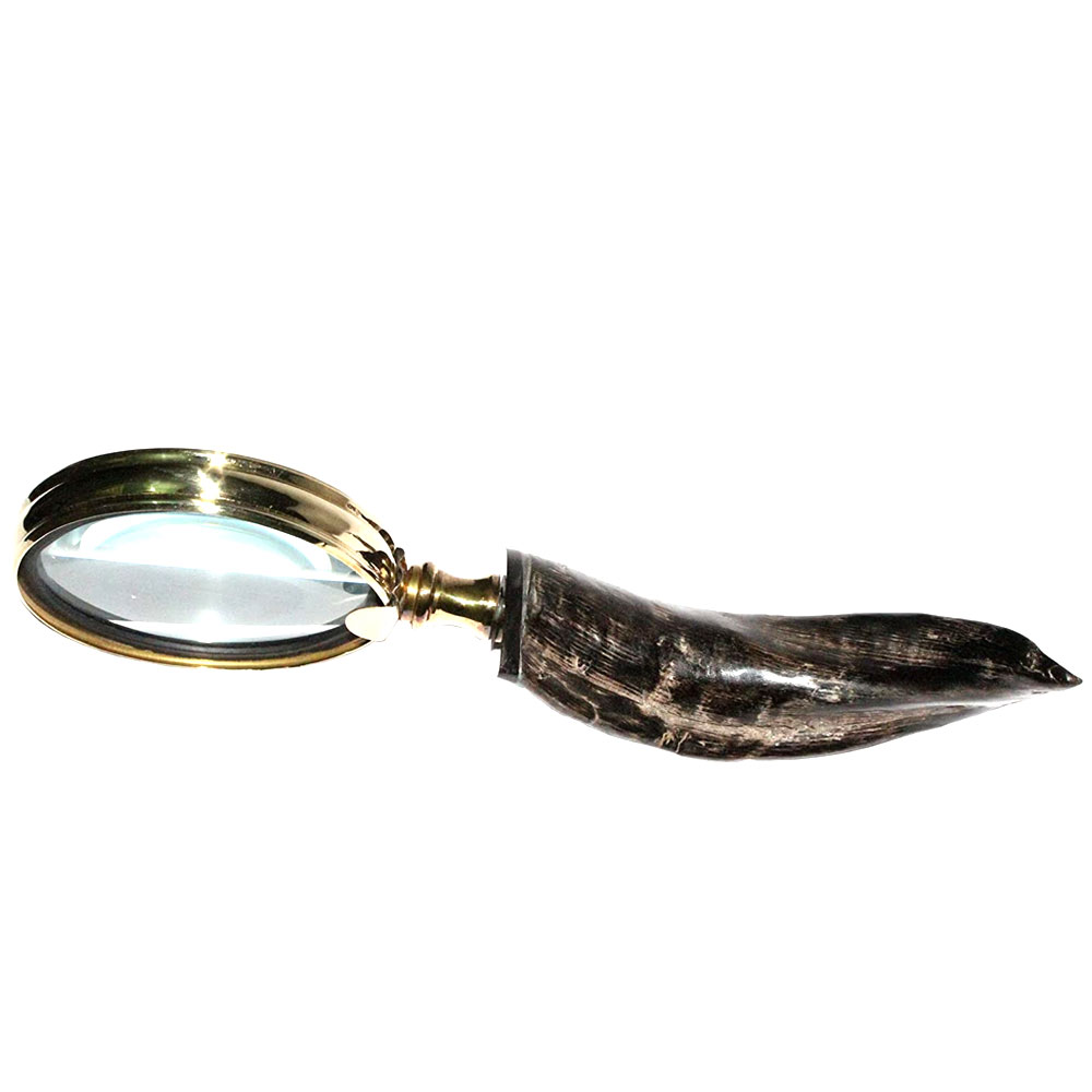 5moonsun5 Magnifying Glass Table Top Decorative Antique Vintage Style Brass crafted horn - Image 6