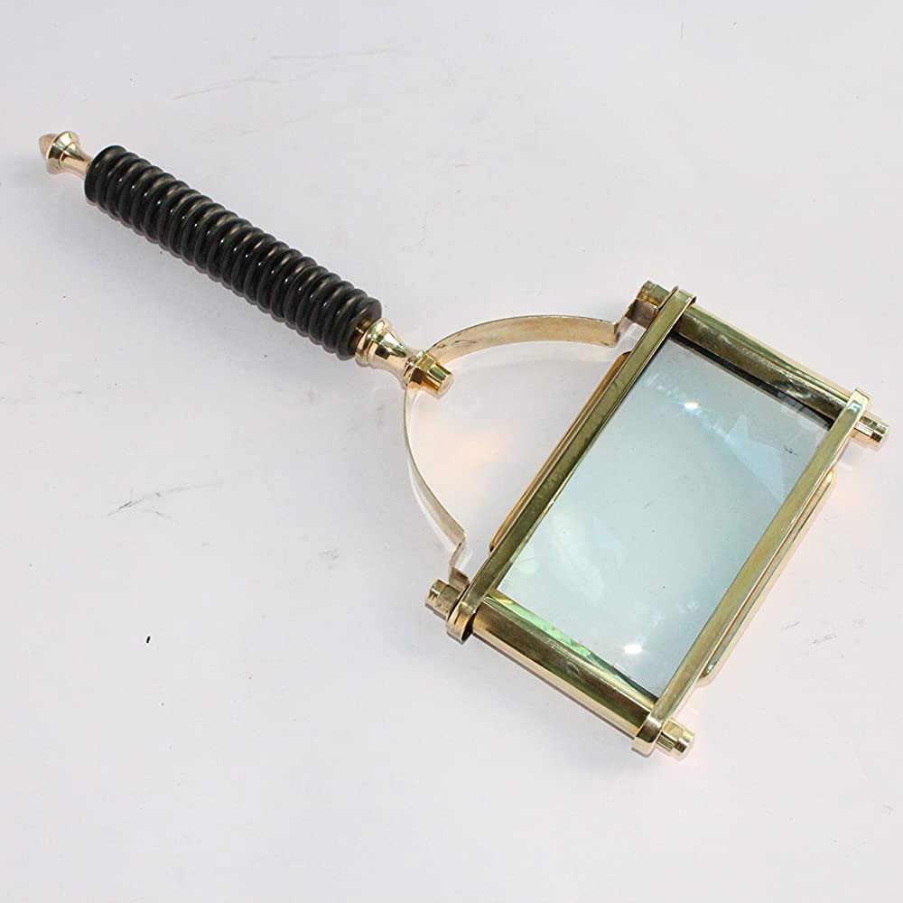 Sun & Moon Vintage Style Brass Square Shape Big Magnifying Glass Magnifier Antique Look - Image 8