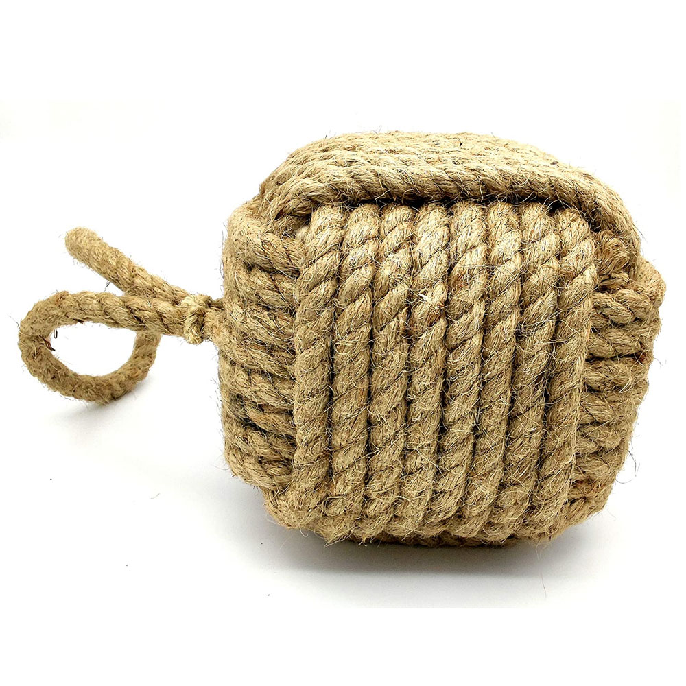 Marseille Monkey Knot Jute Square Rope Door Stopper Handmade Rope Jute (4 lbs) - Jute - Image 6