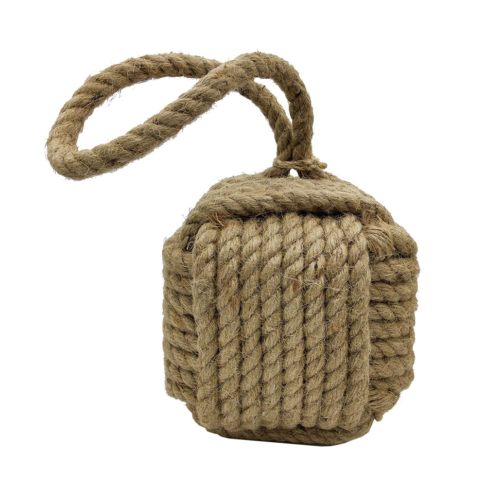 Marseille Monkey Knot Jute Square Rope Door Stopper Handmade Rope Jute (4 lbs) - Jute - Image 9