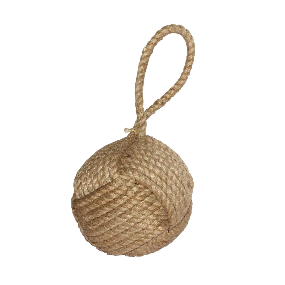 5moonsun5 Marseille Monkey Knot Jute Rope Door Stopper (4 lbs) - Jute
