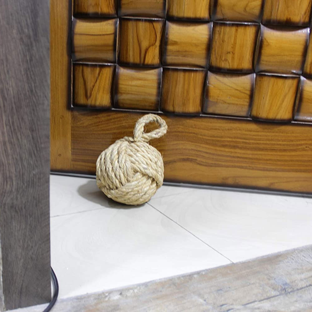 Marseille Monkey Knot Jute Rope Door Stopper Handmade Rope Jute (4 lbs) - Jute - Image 2