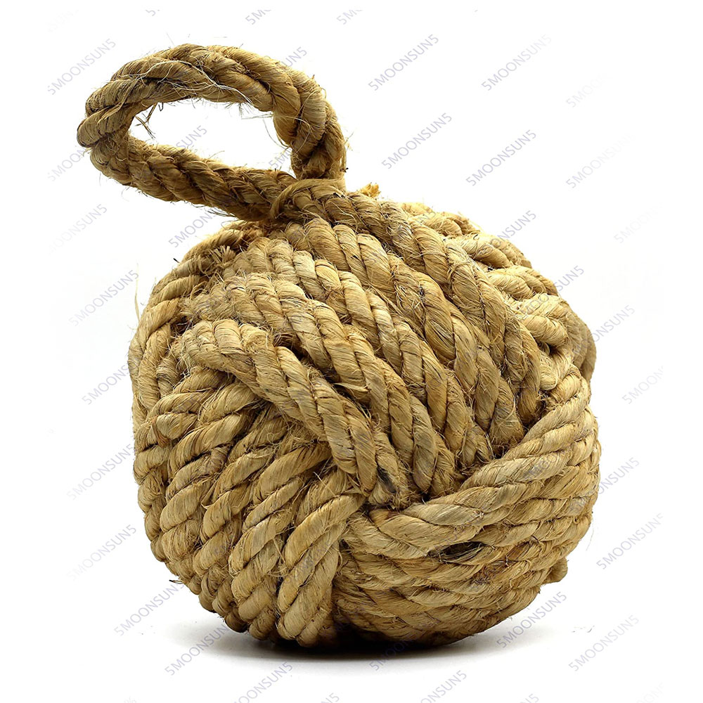 Marseille Monkey Knot Jute Rope Door Stopper Handmade Rope Jute (4 lbs) - Jute - Image 3