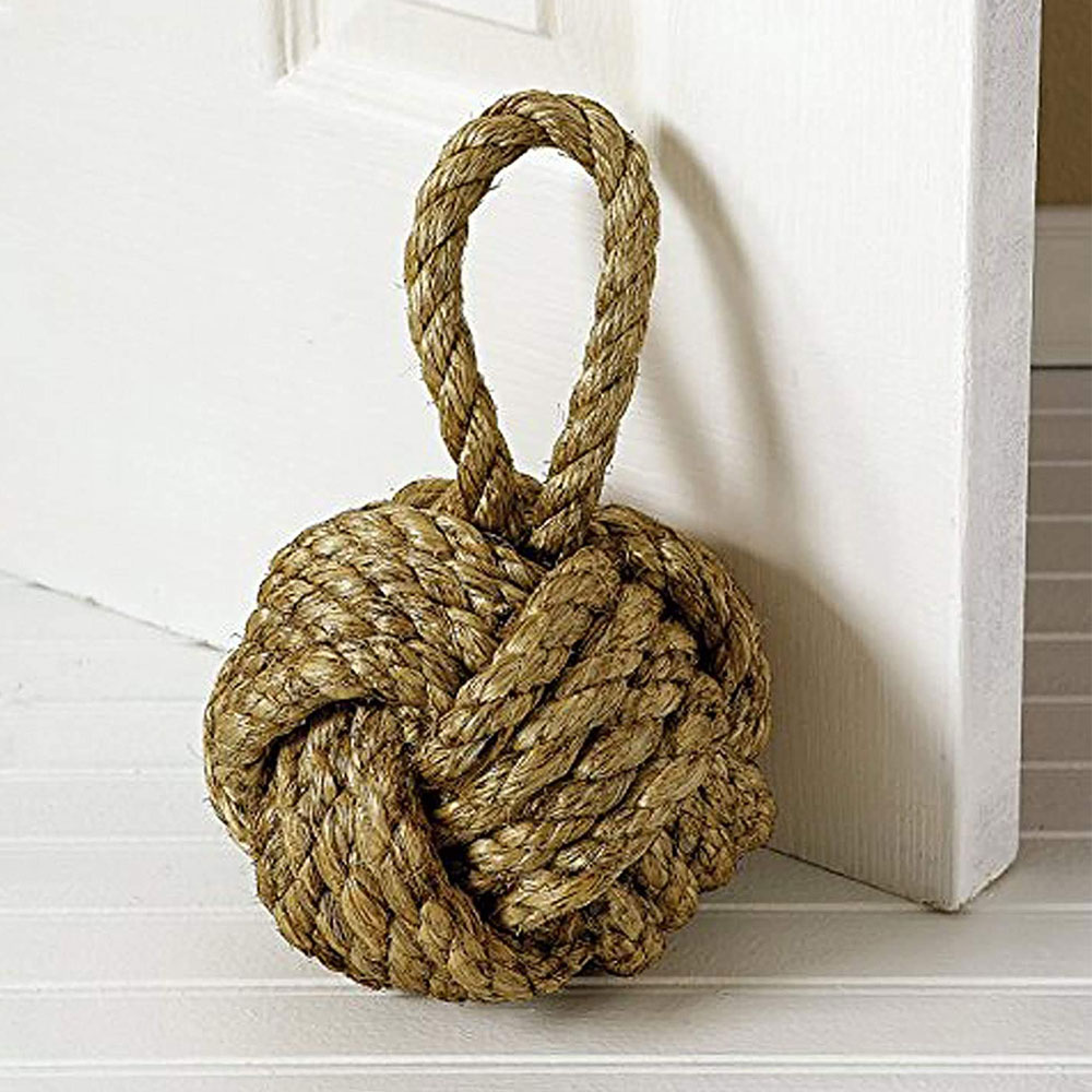 Marseille Monkey Knot Jute Rope Door Stopper Handmade Rope Jute (4 lbs) - Jute - Image 5